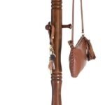 Coat Rack Free Standing with 11 Hooks, Wooden Hall Tree Coat Hat Tree Coat Holder with Solid Rubberwood Base for Coat, Hat, Clothes, Scarves, Handbags, Umbrella, Dark Walnut