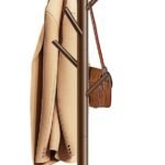Wooden Coat Rack, Free Standing Coat Rack with 8 Hooks 3 Adjustable Heights for Clothes, Hats, Handbags, Coat Tree Easy Assembly for Entryway, Bedroom, Hallway, Office (New Brown)
